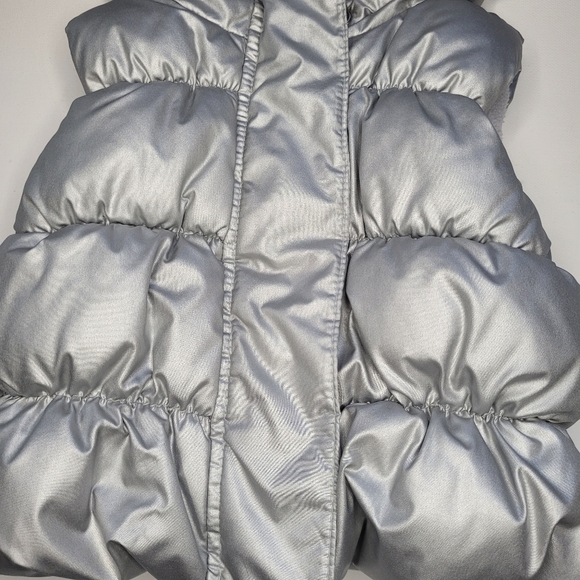 Baby Silver Puffer Hooded Sleeveless Vest 6-12M - Picture 6 of 8
